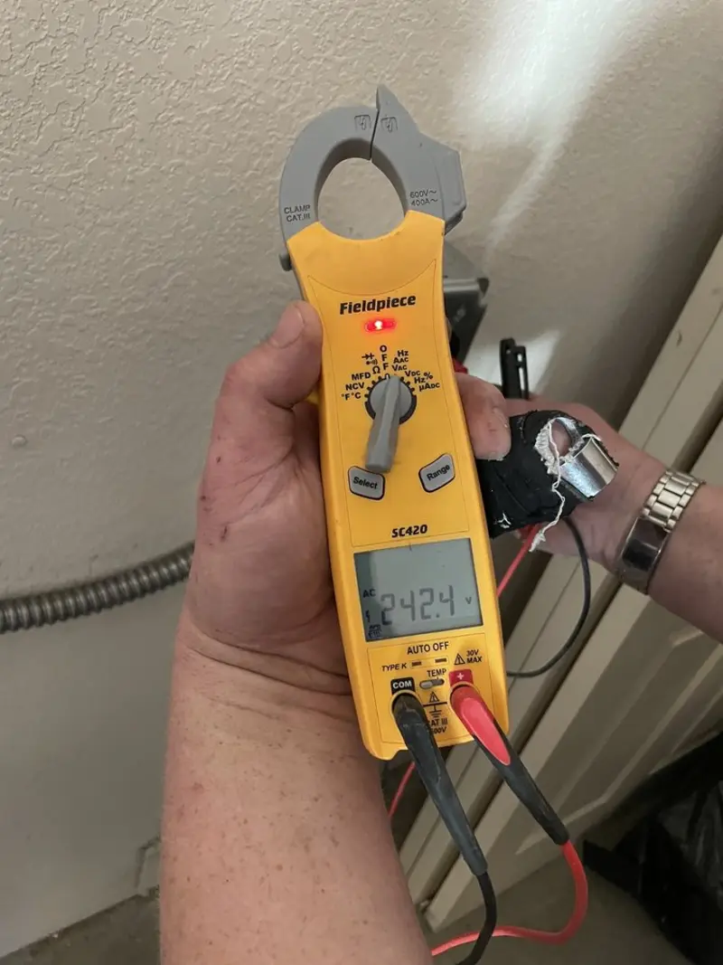 Voltage testing with clamp meter during Generator Installation in Haverstraw